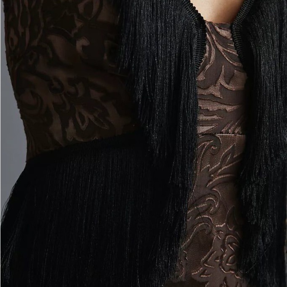 Anthropologie Black and Brown Midi Dress - Picture 4 of 7